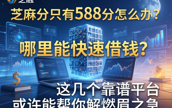 芝麻分只有588分怎么办？哪里能快速借钱？这几个靠谱平台或许能帮你解燃眉之急