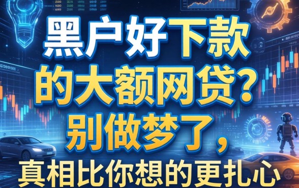 黑户好下款的大额网贷？别做梦了，真相比你想的更扎心