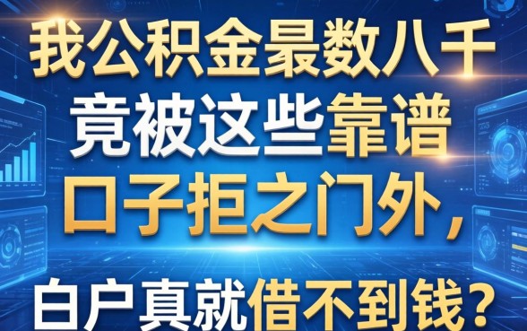 我公积金基数八千，竟被这些靠谱口子拒之门外，白户真就借不到钱？