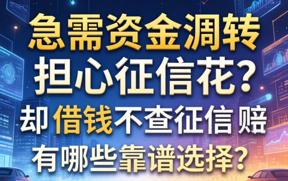 急需资金周转却担心征信花？2026借钱不查征信的有哪些靠谱选择？