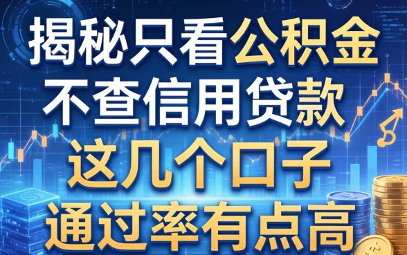 揭秘只看公积金不查信用贷款，这几个口子通过率有点高
