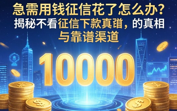急需用钱征信花了怎么办？揭秘不看征信下款10000的真相与靠谱渠道