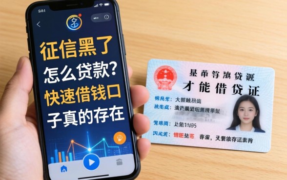 征信黑了怎么才能贷款？手机和身份证快速借钱口子真的存在吗