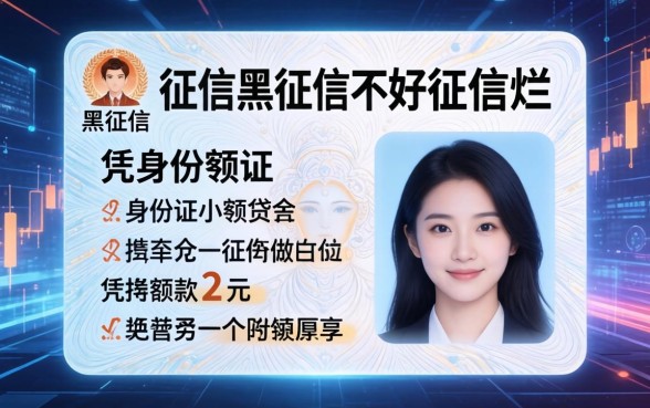 征信黑征信不好征信烂凭身份证小额贷款2万元？别被忽悠了