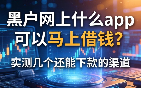 黑户网上什么app可以马上借钱？实测几个还能下款的渠道