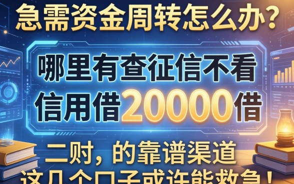 急需资金周转怎么办？哪里有不查征信不看信用借20000的靠谱渠道？这几个口子或许能救急！