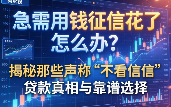 急需用钱征信花了怎么办？揭秘那些声称“不看征信”的贷款真相与靠谱选择