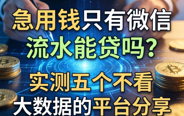 急用钱只有微信流水能贷吗？实测五个不看大数据的平台分享