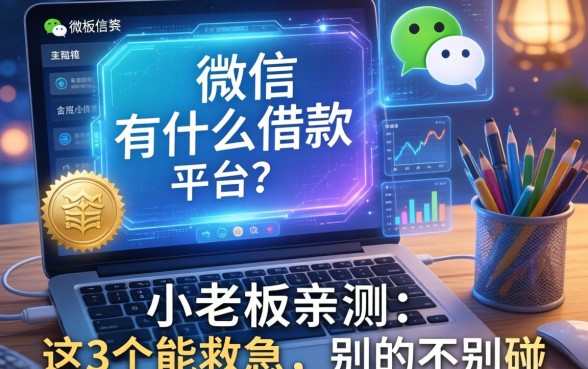 微信有什么借款的平台？小老板亲测：这3个能救急，别的别碰