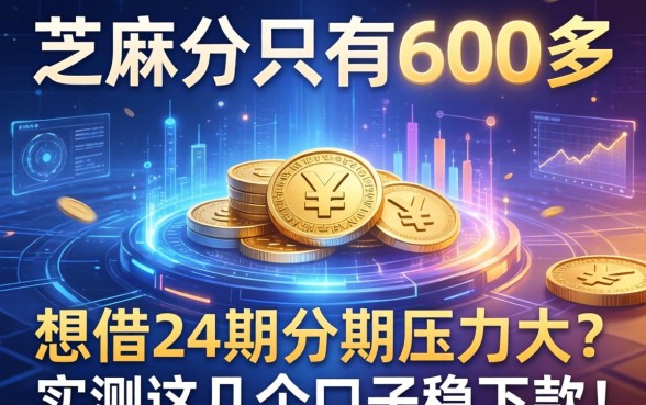 芝麻分只有600多，想借24期分期压力大吗？实测这几个口子稳下款！