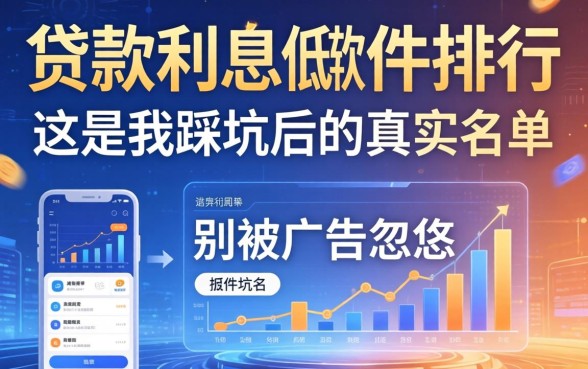贷款利息低的软件排行，别被广告忽悠，这是我踩坑后的真实名单