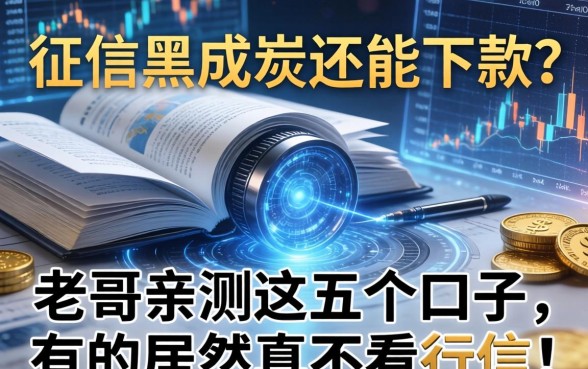 征信黑成炭还能下款？老哥亲测这五个口子，有的居然真不看征信！