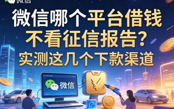 微信哪个平台借钱不看征信报告？实测这几个下款渠道