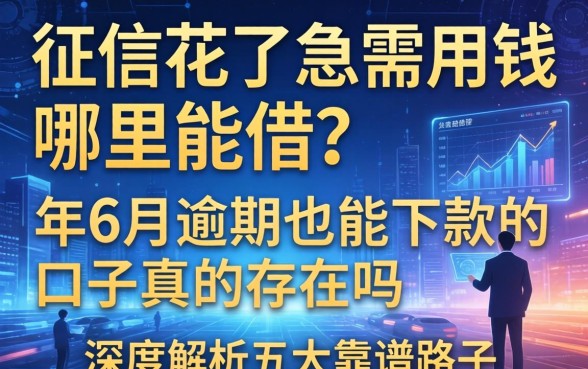 征信花了急需用钱哪里能借？2026年6月逾期也能下款的口子真的存在吗？深度解析五大靠谱路子