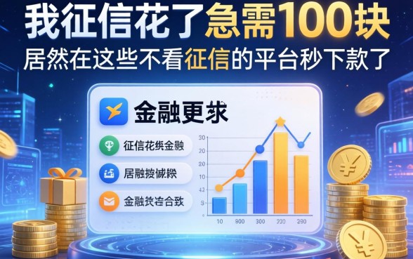 我征信花了急需100块，居然在这些不看征信的平台秒下款了