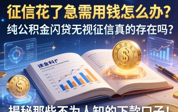 征信花了急需用钱怎么办？纯公积金网贷无视征信真的存在吗？揭秘那些不为人知的下款口子！