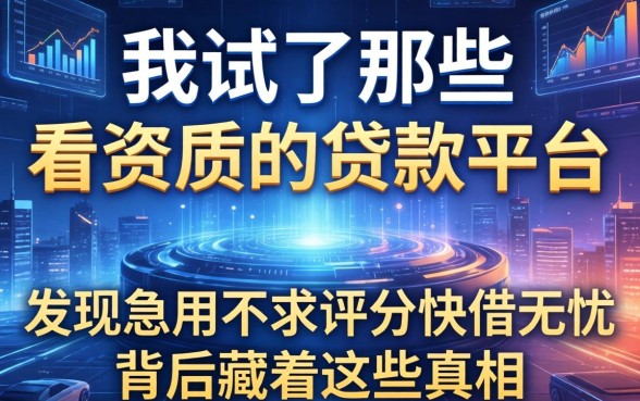 我试了那些不看资质的贷款平台，发现急用不求评分快借无忧背后藏着这些真相