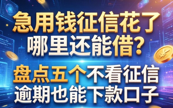 急用钱征信花了哪里还能借？盘点五个不看征信逾期也能下款的口子