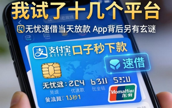 我试了十几个平台，发现支付宝口子秒下款和无忧速借当天放款的app背后另有玄机