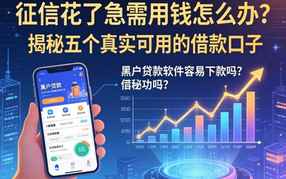 征信花了急需用钱怎么办？黑户贷款软件容易下款吗？揭秘五个真实可用的借款口子