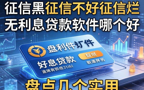 征信黑征信不好征信烂无利息贷款软件哪个好？盘点几个实用的