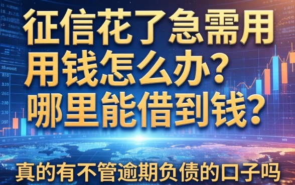 征信花了急需用钱怎么办？哪里能借到钱？真的有不管逾期负债的口子吗？