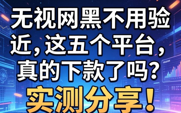 无视网黑不用验证，这五个平台真的下款了吗？实测分享！
