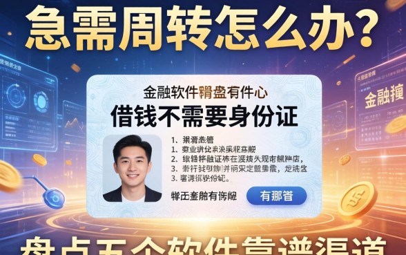 急需周转怎么办？借钱不需要身份证的软件有哪些呢？盘点五个靠谱渠道
