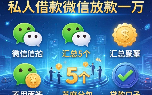 私人借款微信放款一万，汇总5个不用面签和芝麻分的贷款口子