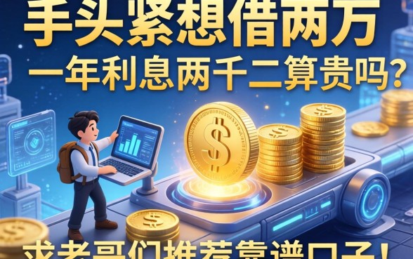 手头紧想借两万，一年利息两千二算贵吗？求老哥们推荐靠谱口子！