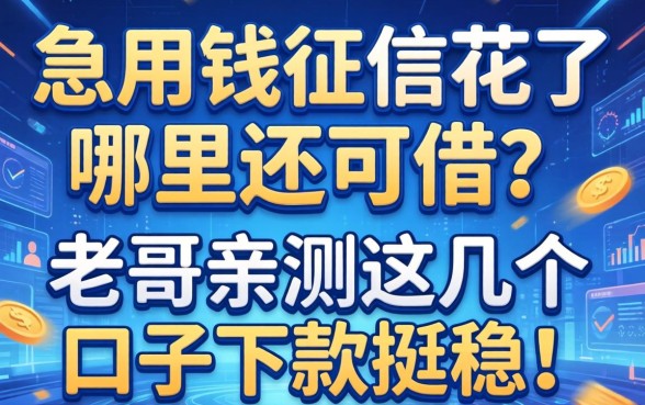 急用钱征信花了哪里还能借？老哥亲测这几个口子下款挺稳！
