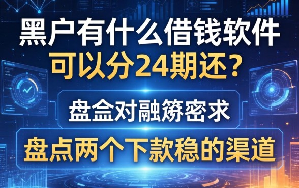 黑户有什么借钱软件可以分24期还？盘点两个下款稳的渠道