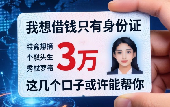 我想借钱只有身份证3万，这几个口子或许能帮你
