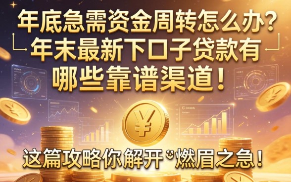 年底急需资金周转怎么办？年末最新下口子贷款有哪些靠谱渠道？这篇攻略帮你解开燃眉之急！