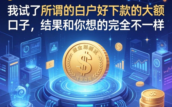我试了所谓的白户好下款的大额口子，结果和你想的完全不一样