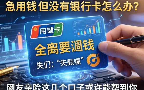急用钱但没有银行卡怎么办？网友亲测这几个口子或许能帮到你