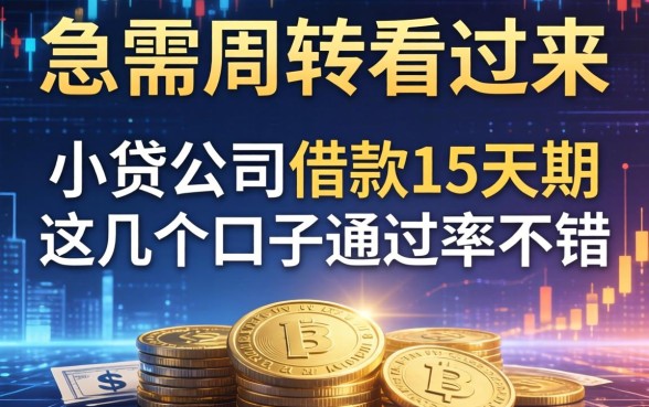 急需周转看过来：小贷公司借款15天期这几个口子通过率不错
