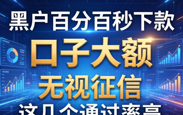 黑户百分百秒下款口子大额：无视征信这几个通过率高