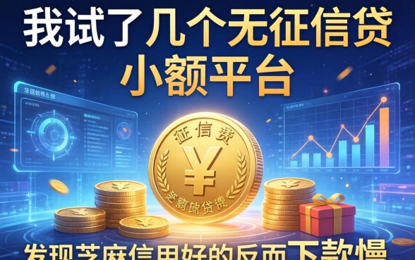 我试了几个无征信贷款小额平台，发现芝麻信用好的反而下款慢