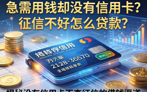 急需用钱却没有信用卡？征信不好怎么贷款？揭秘没有信用卡不查征信的借钱渠道