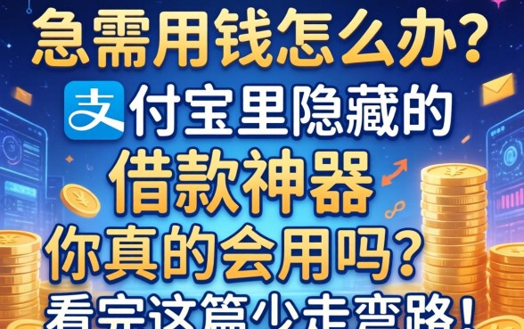 急需用钱怎么办？支付宝里隐藏的借款神器你真的会用吗？看完这篇少走弯路！