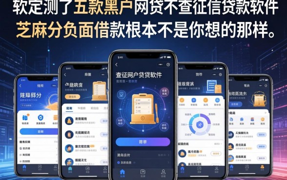 我实测了五款黑户网贷不查征信贷款软件，发现芝麻分负面借款根本不是你想的那样
