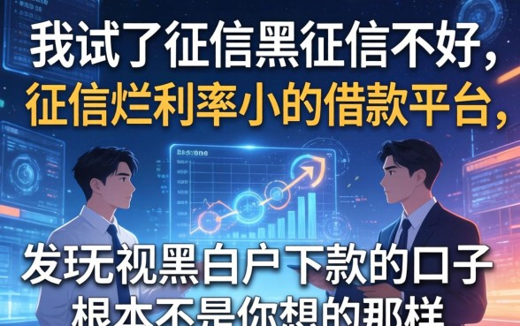 我试了征信黑征信不好征信烂利率小的借款平台，发现无视黑白户下款的口子根本不是你想的那样
