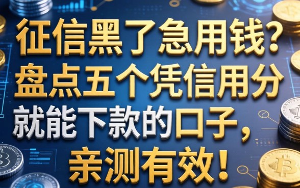 征信黑了急用钱？盘点五个凭信用分就能下款的口子，亲测有效！