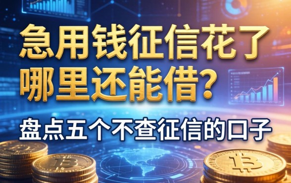 急用钱征信花了哪里还能借？盘点五个不查征信的口子