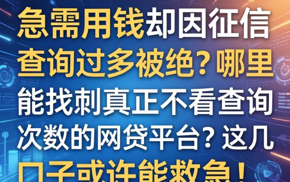 急需用钱却因征信查询过多被拒？哪里能找到真正不看查询次数的网贷平台？这几个口子或许能救急！