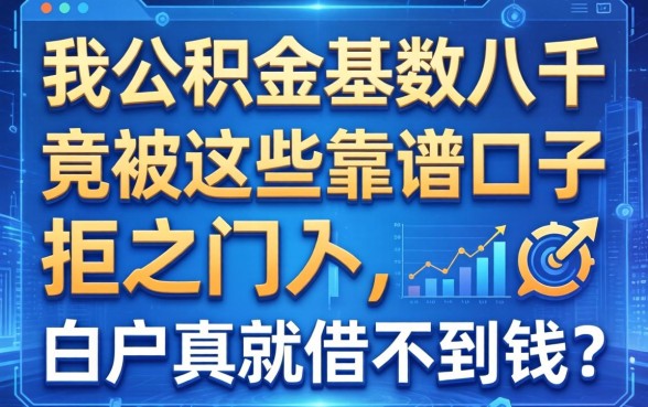 我公积金基数八千，竟被这些靠谱口子拒之门外，白户真就借不到钱？