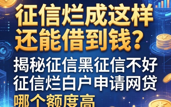 征信烂成这样还能借到钱？揭秘征信黑征信不好征信烂白户申请网贷哪个额度高