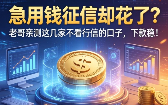 急用钱征信却花了？老哥亲测这几家不看征信的口子，下款稳！