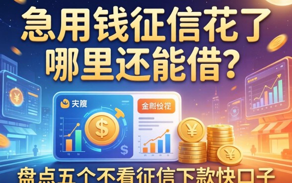 急用钱征信花了哪里还能借？盘点五个不看征信下款快的口子